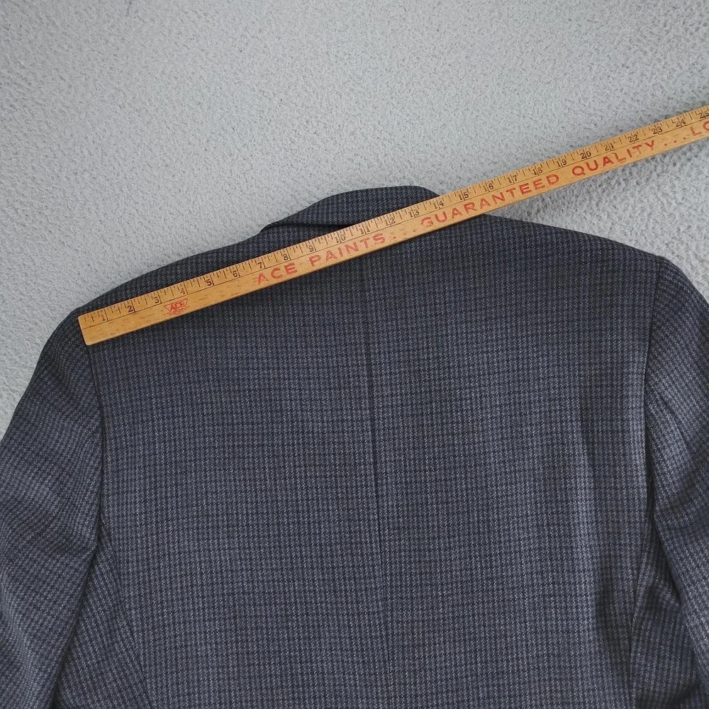 Chaps Blazer Mens 48L Gray Check Lambswool Tweed Sport Coat Jacket Big Tall